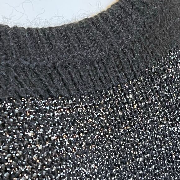 Loft black and metallic silver striped wool blend sweater size XL - Picture 11 of 16